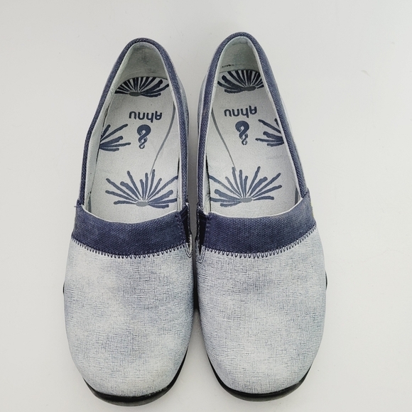 Ahnu Jacki Pro Shoes Blue Leather Slip On Comfort Shoes‎ - Picture 1 of 7